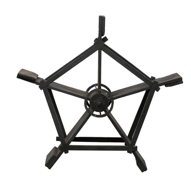 Early 20th Century Nautical Jackwood Water Wheel Accessory From Kerala, India For Sale - Image 9 of 9