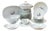 French Porcelain Dinner Service with Grisaille Scenes from Limoges Raynaud, 1960s, Set of 38 For Sale