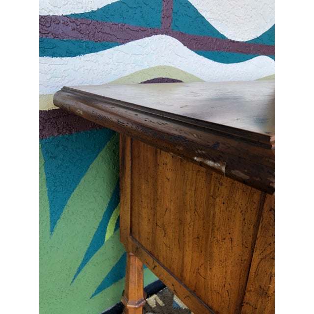 1960s Mid Century Thomasville Rustic Console Table For Sale - Image 5 of 11