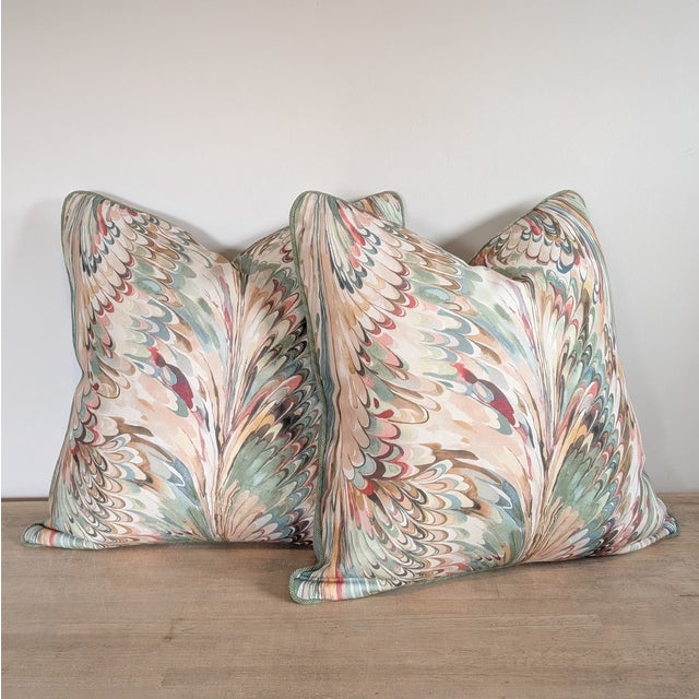 Green Lee Jofa Taplow 22" Pillows in Spice & Leaf With Green Braided Cord For Sale - Image 8 of 8