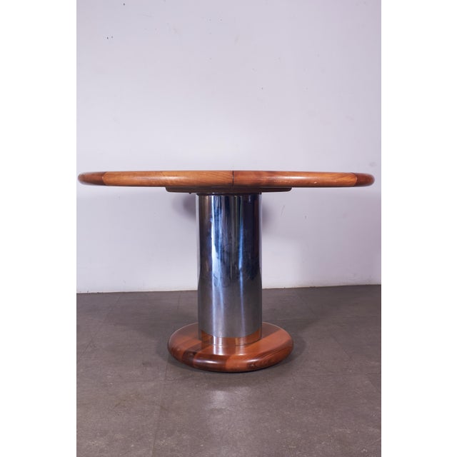 Steel and Wood Table attributed to Ettore Sottsass, 1970s For Sale - Image 12 of 15