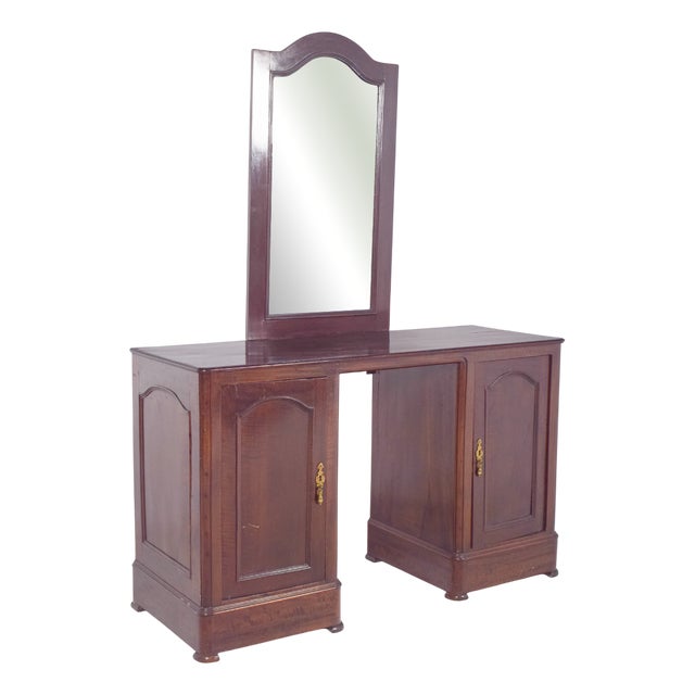 Vintage Portuguese Dressing Table with Mirror, 1920s For Sale