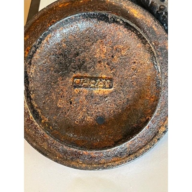 Japanese Mid 20th Century Signed Japanese Cast Iron Floral Teapot - Ueda Zō For Sale - Image 3 of 7