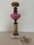 Metal Early 20th Century Vintage Art Deco Opaque Pink Glass Table Lamp For Sale - Image 7 of 13