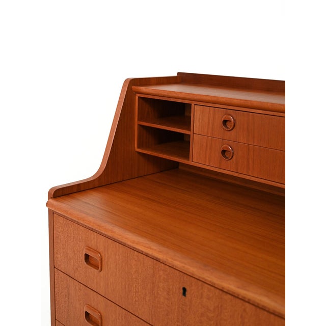 Brown Scandinavian Secretary with Pull-Out Top, 1960s For Sale - Image 8 of 11