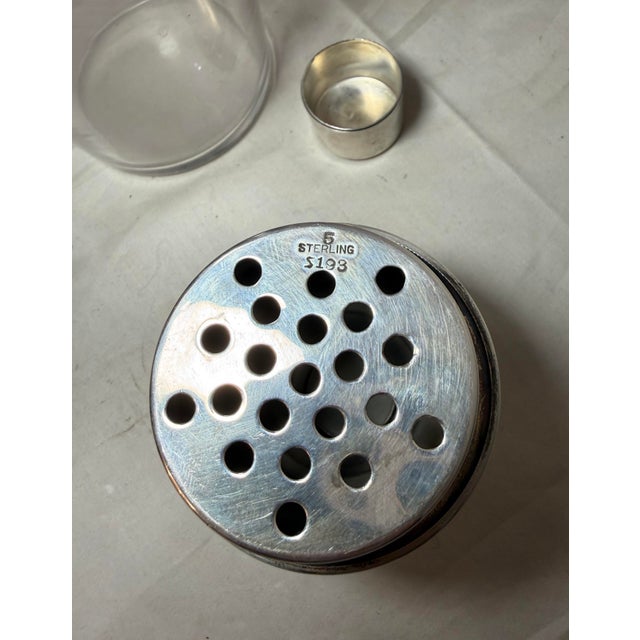 Antique Handmade Sterling Silver Etched Crystal Hawkes Rooster Cocktail Shaker For Sale - Image 16 of 16
