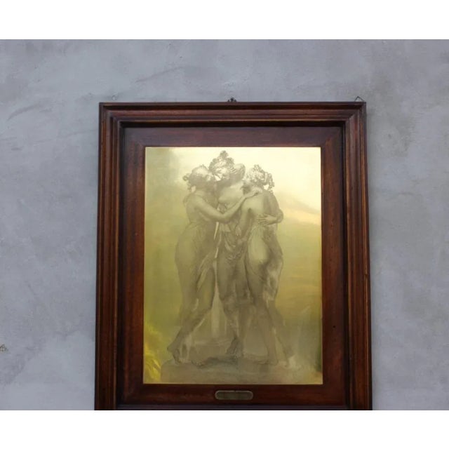 Vintage The Three Graces Drypoint Etching on Metal Plate, Framed For Sale - Image 3 of 11