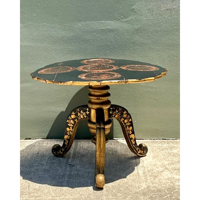 Vintage Victorian Chinese Export Lacquered Center Hall Table For Sale - Image 15 of 17