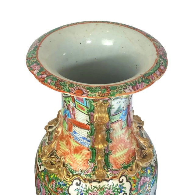 Chinese Export Porcelain Rose Medallion Vase, 23in, Canton, Ca. 1860 For Sale - Image 11 of 12