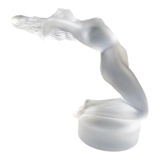 Lalique Crystal Art Deco Chrysis Nude Female Car Mascot Figurine Sculpture For Sale