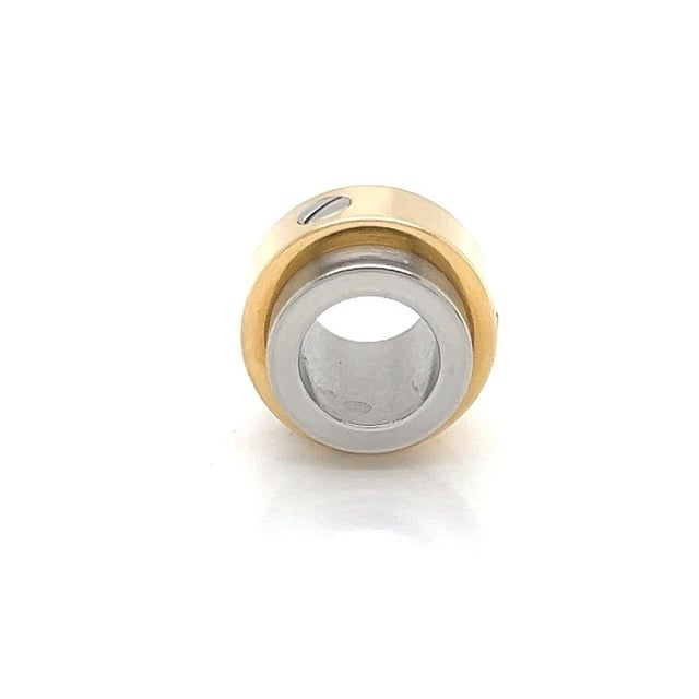 Mid 20th Century Mid 20th Century Cartier Santos 18k Gold & Stainless Steel Barrel Slide Charm Pendant For Sale - Image 5 of 6