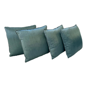 Set of 4 Custom Blue Green Silk-Cotton Pillows