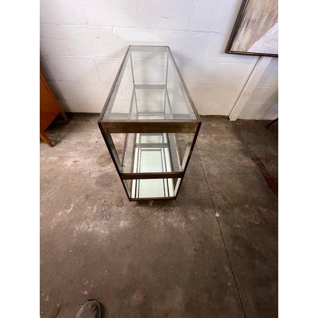 Bronze and Glass Mid Century Tiered Italian Bar Cart For Sale - Image 11 of 11