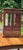 Vintage Wooden Jewelry Armoire With Etched Glass Doors & Red Velvet Lined Interior For Sale - Image 12 of 16