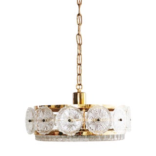 Crystal Pendant Lamp by Carl Fagerlund for Orrefors, Sweden, 1960s For Sale