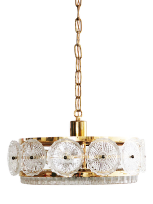 Crystal Pendant Lamp by Carl Fagerlund for Orrefors, Sweden, 1960s