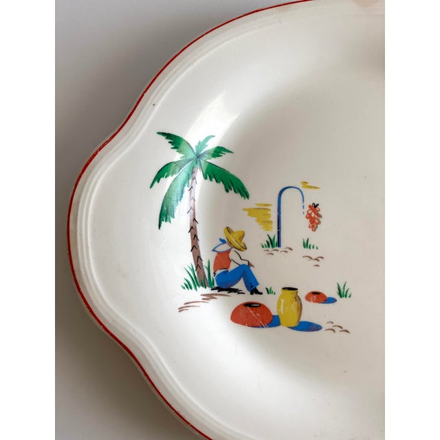 Vintage Mexican Siesta Serving Plates Edwin M. Knowles- Set of 2 For Sale - Image 4 of 10