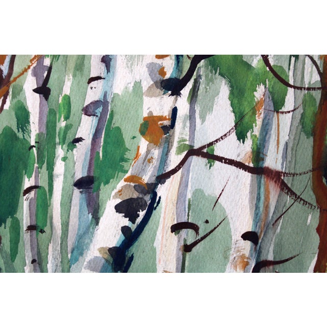 1960s Janis Brekte, Lake, 1965, Watercolor on Paper For Sale - Image 5 of 7