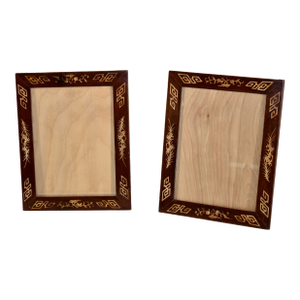 Pair of 19th Century Rosewood Picture Frames With Bone Inlay