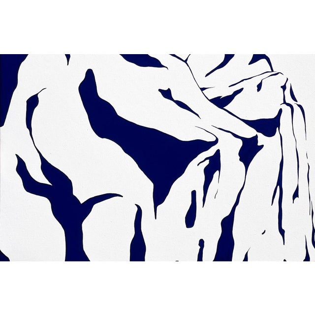 Max Kremer "Gap" Contemporary Blue & White Abstract Mountain Landscape Nature Painting, 2023 For Sale - Image 4 of 6