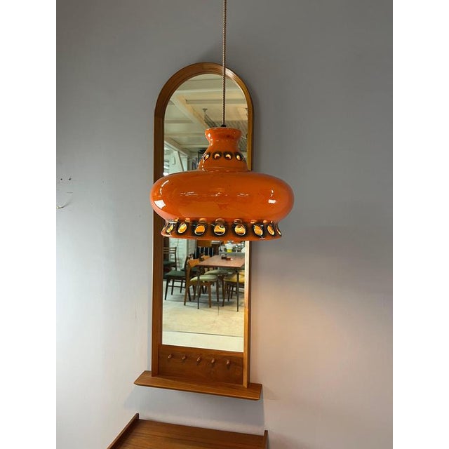 Ceramic Lamp in Orange For Sale - Image 9 of 11