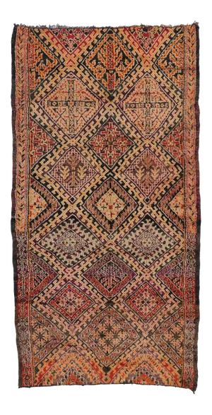 Vintage Berber Beni M'Guild Moroccan Rug - 06'08 X 12'07
