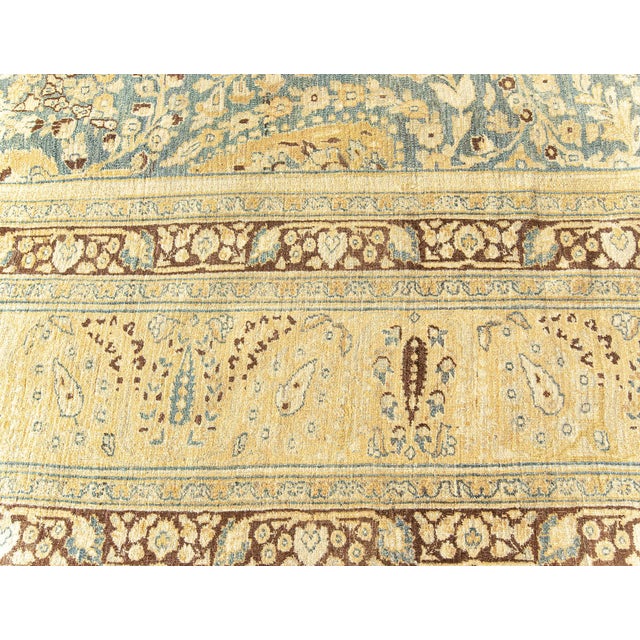 Textile Antique Persian Khorassan Botanic Handmade Wool Rug For Sale - Image 7 of 9