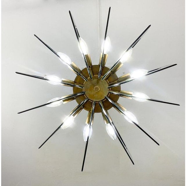 Mid-Century Modern Glass Suspension in the style Fontana Arte, 1960s For Sale - Image 3 of 6