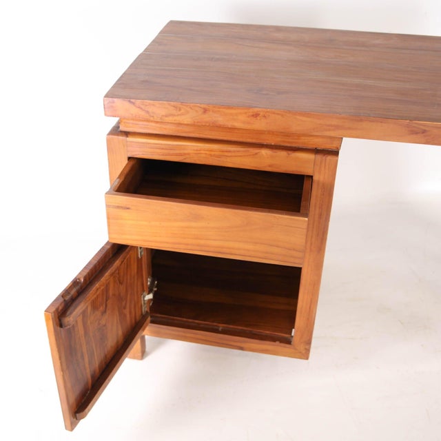 Brutalist Wood Desk, 1980s For Sale - Image 14 of 16