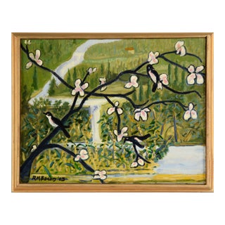 "Three Birds" - Original Oil on Masonite by Richard M Bacon For Sale