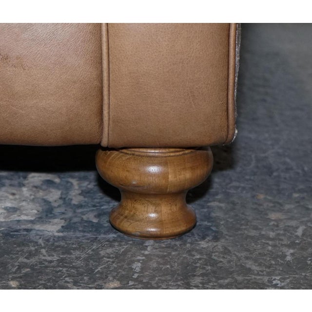 Gold Vintage Three-Seater Leather and Fabric Sofa by Alexander & James Blake For Sale - Image 8 of 18