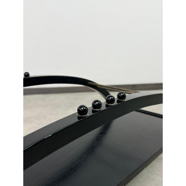1940s Postmodern Arched Centerpiece Shelf in Black Wood, 1940s For Sale - Image 5 of 9