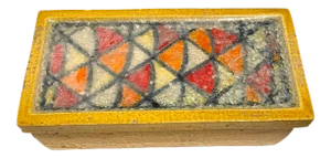 60s Bitossi Ceramic Box W/Fused Glass