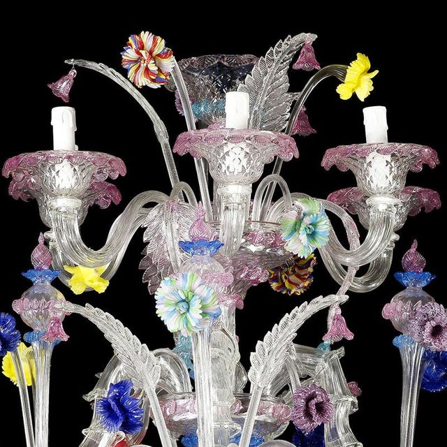 Vintage Murano Glass Chandelier, 1950s For Sale - Image 3 of 9