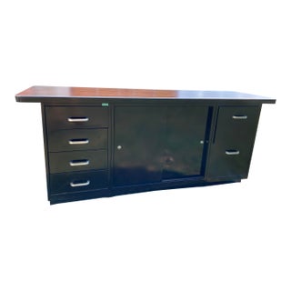 Vintage Mid Century Modern Metal Tanker Credenza For Sale