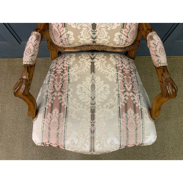 French Carved Walnut Armchairs, 1910, Set of 2 For Sale - Image 14 of 16