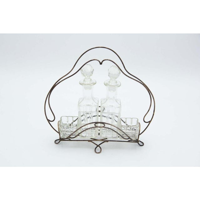 Cruet with Silver Wire Frame and Glass Cruets, Set of 3 For Sale - Image 3 of 3