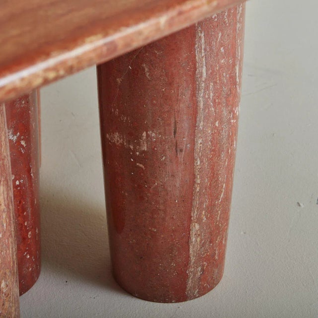 ‘Il Colonnato’ Dining Table in Red Persian Travertine by Mario Bellini for Cassina, Italy 1970s For Sale - Image 11 of 13