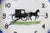Hand-Painted Spongeware Pastoral Scene With a Horse-Drawn Carriage Wall Clock For Sale - Image 4 of 5