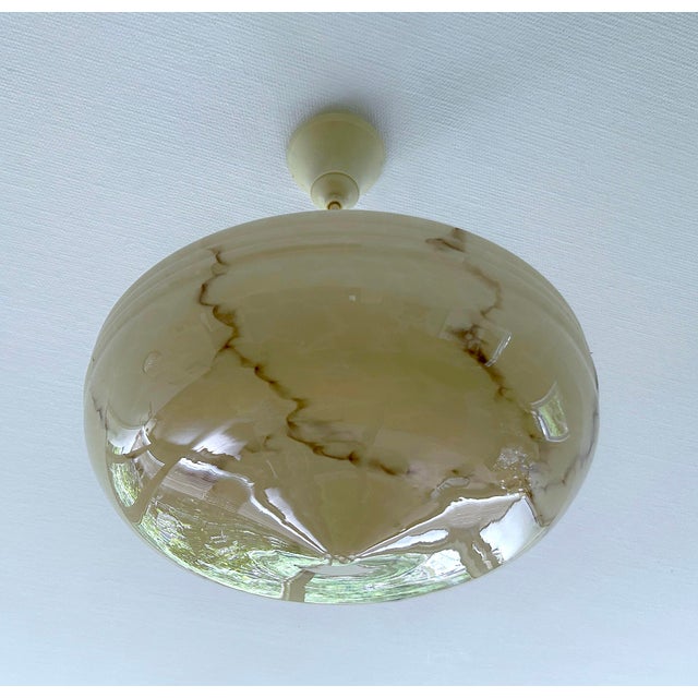 Art Deco Ivory Glass Pendant Light, 1950s For Sale - Image 12 of 18