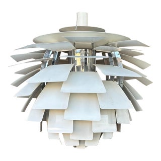 Vintage Poul Henningsen for Poulsen Denmark White Ph Artichoke Ceiling Lamp Chandelier For Sale