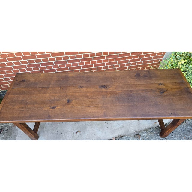 Large French Farmhouse Dining Table in Oak, 1880 For Sale - Image 13 of 18