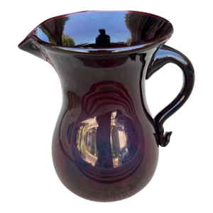 Antique Red Blown Glass Milk Pitcher, Circa 1880's