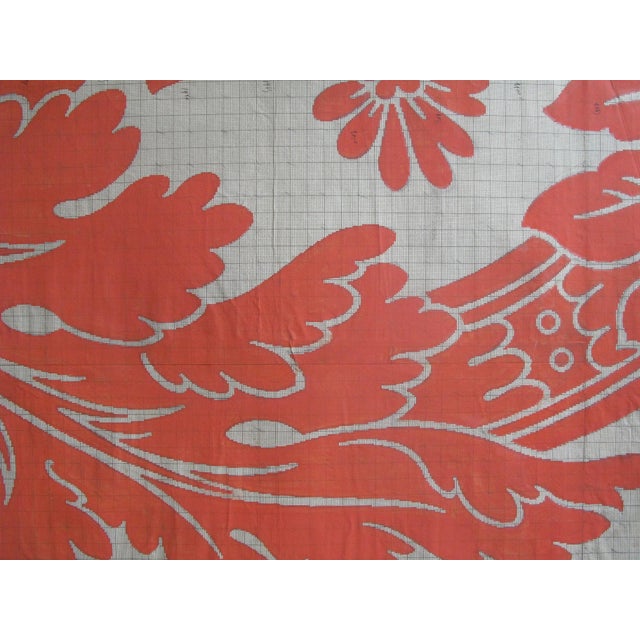 French Country Antique Textile Design Gouache on Paper For Sale - Image 3 of 6