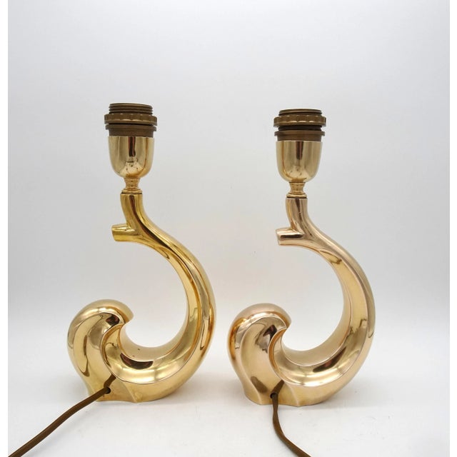 Brass Table Lamps attributed to Pierre Cardin, 1970s, Set of 2 For Sale - Image 16 of 18