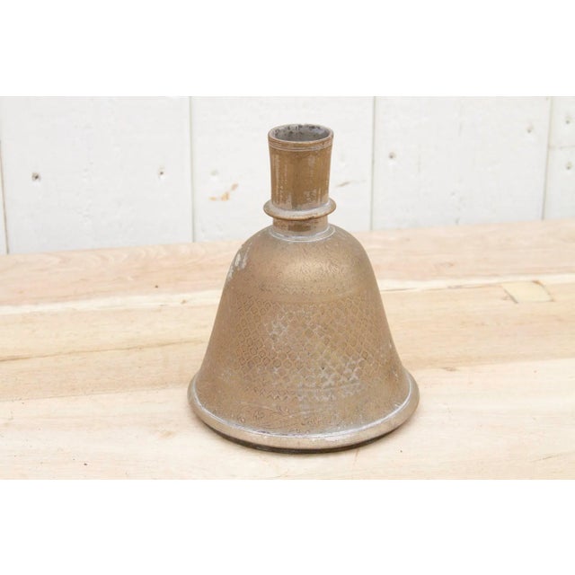 Antique Engraved Brass Floral Vase For Sale In Los Angeles - Image 6 of 9