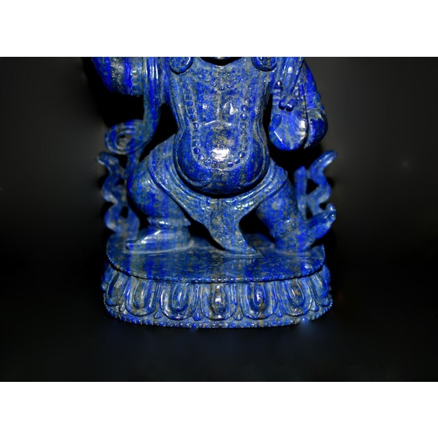 Blue Natural Lapis Indian God Vajrapani Protector For Sale - Image 8 of 17