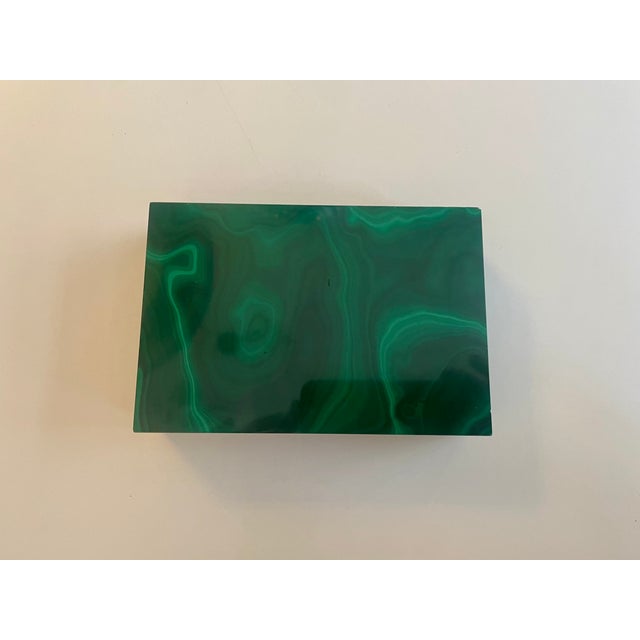 Black Malachite Box with Gilt Sterling Silver Hinge, 1950 For Sale - Image 8 of 10