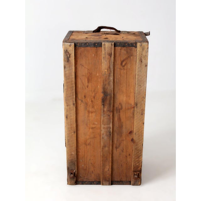Antique Trunk Base Primitive Storage Box For Sale - Image 15 of 16