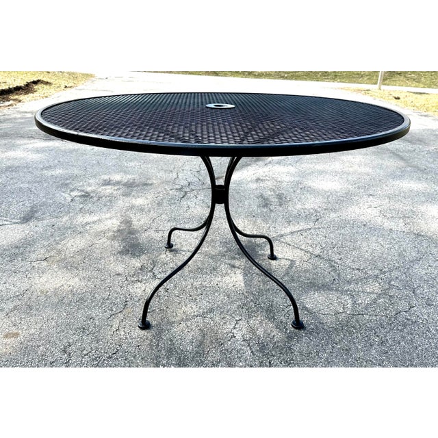 Late 20th Century Sam Blount Wrought Iron Patio Chairs & Dining Table